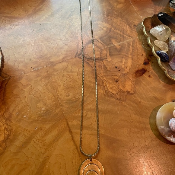 Cristen Rene Brass Expand Pendant on 32” long chain - Picture 3 of 4